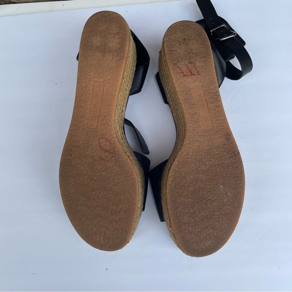 VIA SPIGA Nemy Black Leather Ankle Strap Platform Espadrilles Sandals, 9 - Picture 12 of 12